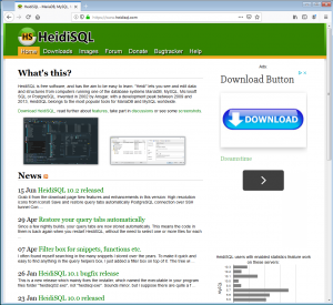 Web del proyecto HeidiSQL