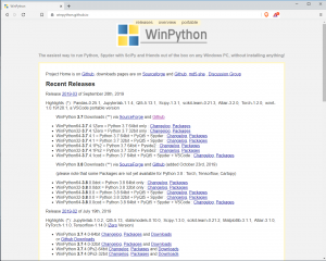 Página web del proyecto WinPython