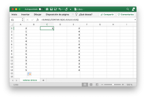 Contabilizar los valores únicos en Excel