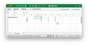 Matriz definida positiva en Excel