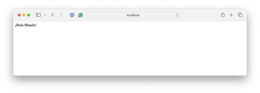 La aplicación web en localhost