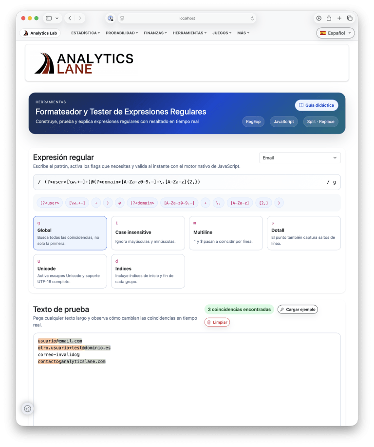 Analytics Lane lanza un nuevo Formateador y Tester de Expresiones ...